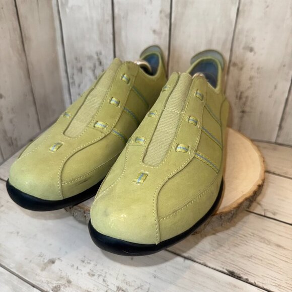 Clarks Mens Casual Cloud Stepper Nubuck Slip On Loafer Shoes Sz 7W Green - Picture 2 of 7